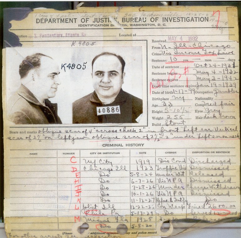 al capone foto segnaletica carcere
