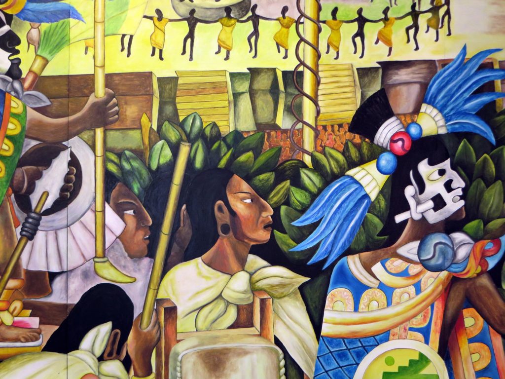 illustrazione azteca, il popolo della tequila